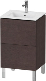 Duravit L-Cube Waschtischunterbau bodenstehend, 2 Auszüge, Weiß Matt, 520 mm