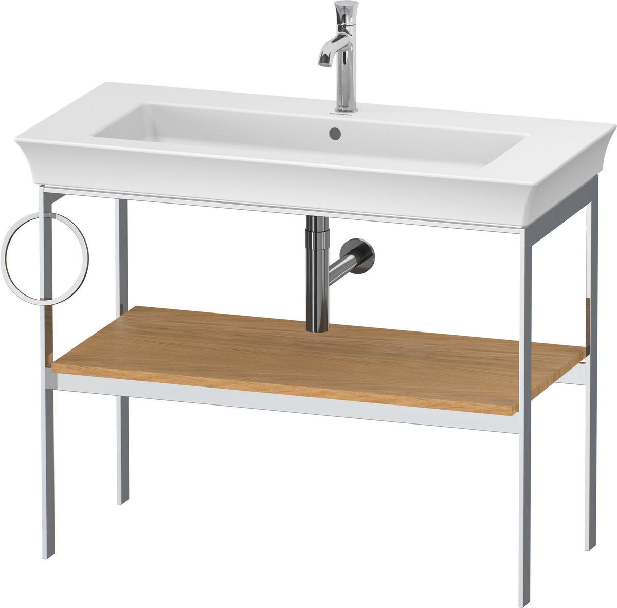 DURAVIT White Tulip Metallkonsole 984 mm von Philippe Starck – Höhenverstellbar, Weiß Seidenmatt