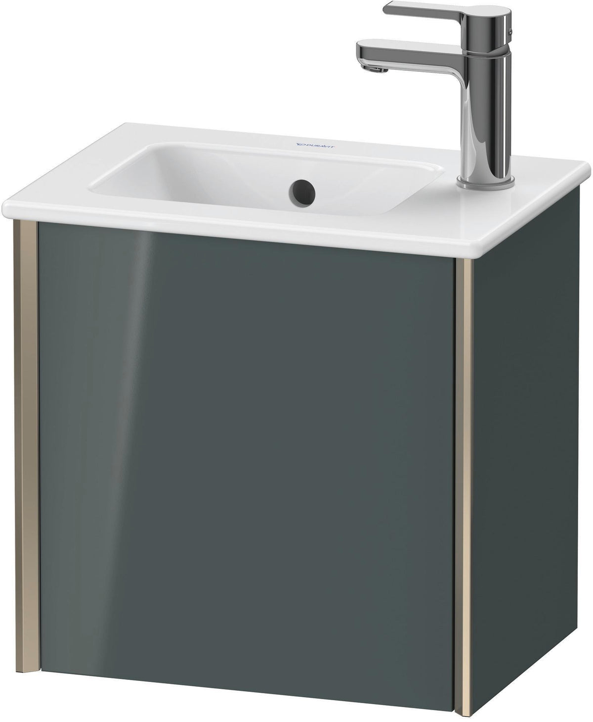Duravit XViu Waschtischunterbau wandhängend 410 mm, 1 Tür links, flannel grey seidenmatt