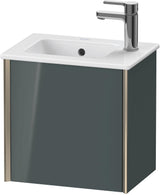 Duravit XViu Waschtischunterbau wandhängend 410 mm, 1 Tür links, flannel grey seidenmatt