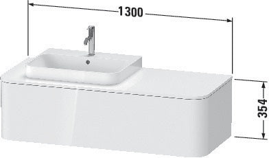 Duravit Waschtischunterbau Happy D.2 Plus 1300 mm taupe supermatt mit Tip-On-Technik