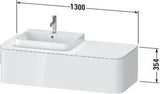 Duravit Waschtischunterbau Happy D.2 Plus 1300 mm taupe supermatt mit Tip-On-Technik