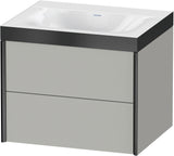 DURAVIT XViu c-bonded Waschtischunterbauset, 2 Schubkästen, wandhängend, schwarz/betongrau matt