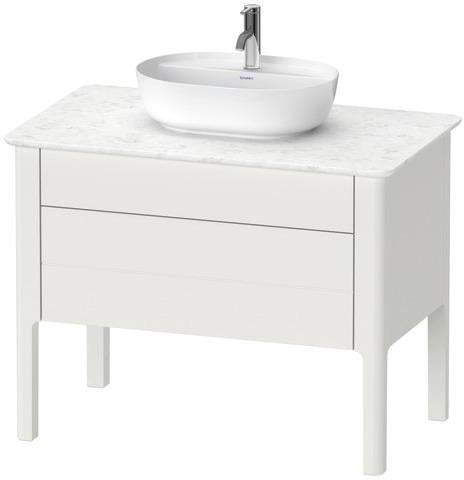Duravit Luv Waschtischunterbau 938 mm – Seidenmatt Weiß, 1 Auszug, Tip-On-Technik