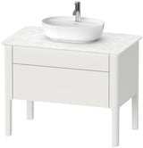 Duravit Luv Waschtischunterbau 938 mm – Seidenmatt Weiß, 1 Auszug, Tip-On-Technik