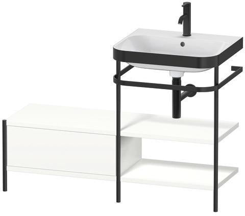 Duravit Waschtischset Happy D.2 Plus 1200x490mm ein Hahnloch taupe supermatt