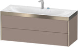 Duravit XViu Waschtischunterbauset c-bonded, 1200 mm, 2 Schubkästen, champagner matt/basalt matt