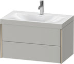Spanplatte / grau / m.Viu,2Schubk.503x800x480mm 1Hl,champ. matt/betongrau matt,Rahmen C