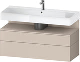 Duravit Qatego Waschtischunterbau 1190 mm – Weiß Matt mit Eiche Schwarz Nische, 1 Auszug, LED