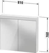 DURAVIT Spiegelschrank BETTER mit LED-Beleuchtung, 760 mm, Anschlag links, Front- und Innenspiegel