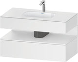 DURAVIT Qatego Einbauwaschtisch mit Konsolenwaschtischunterbau 1000 mm, 1 Auszug, antibakteriell