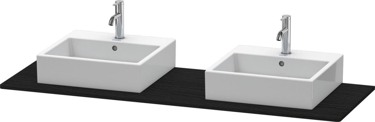 Duravit XSquare Konsole 1600 mm mit zwei Ausschnitten – Graphit Supermatt, 16 mm