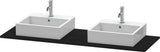 Duravit XSquare Konsole 1600 mm mit zwei Ausschnitten – Graphit Supermatt, 16 mm