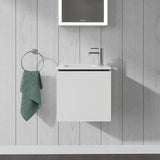 Duravit L-Cube Waschtischunterbau 420 mm wandhängend, 1 Tür rechts, weiß matt – Christian Werner Design