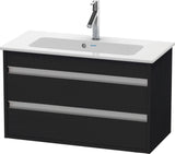 Duravit Ketho Waschtischunterbau 800 mm betongrau matt mit 2 Schubkästen und Soft-Close