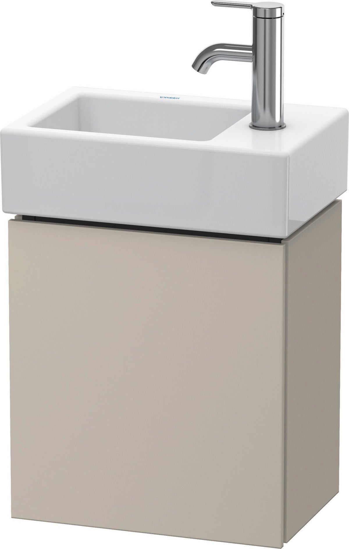 Duravit L-Cube Waschtischunterbau 364 mm betongrau matt, 1 Tür rechts, wandhängend