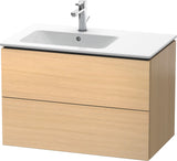 DURAVIT L-Cube Waschtischunterbau 820 mm betongrau matt – 2 Schubkästen, Becken links, wandhängend