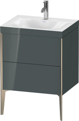 DURAVIT XViu c-bonded Waschtischunterbauset 610x600x480 mm, 2 Auszüge, champagner matt / dolomiti grey