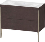 Duravit XViu Waschtischunterbauset c-bonded 1000 mm, 2 Auszüge, Champagner Matt / Mediterrane Eiche