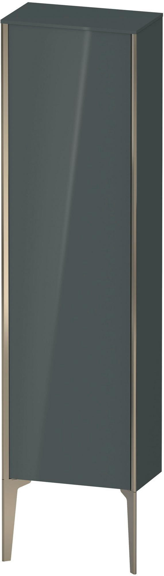 Duravit Halbhochschrank XViu 1330 mm, 1 Tür, grau hochglänzend, Push-Open & Soft-Close