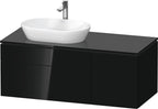 schwarz hochglanz / Mitteldichte Faserplatte (MDF) / 2 Schubkästen, 2 Auszüge