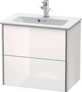 DURAVIT XSquare Waschtischunterbau 610 mm schwarz Hochglanz mit 2 Schubkästen und Tip-On-Technik