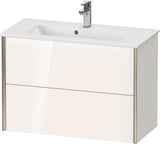 DURAVIT XViu Waschtischunterbau wandhängend 810 mm, 2 Schubladen, champagner matt/weiß matt