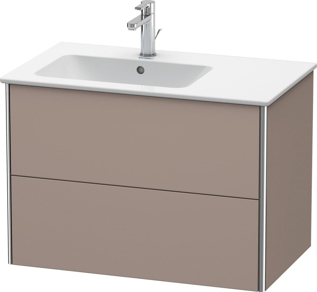 Duravit XSquare Waschtischunterbau 810 mm betongrau matt mit 2 Schubkästen und Tip-On-Technik