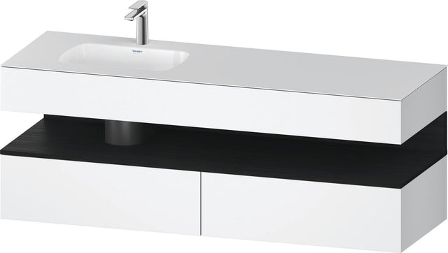 DURAVIT Qatego Studio F. A. Porsche Einbauwaschtisch mit Konsolenwaschtischunterbau 1600 mm Weiß Matt