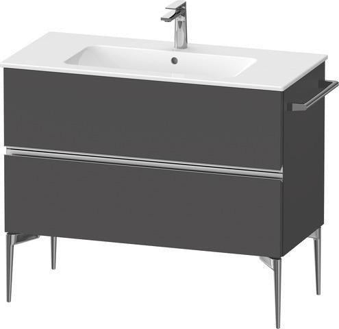 Duravit Sivida Waschtischunterbau 1010 mm bodenstehend, 2 Schubkästen, Soft-Close, Weiß Matt/Chrom