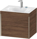 DURAVIT XViu Waschtischunterbauset c-bonded, 2 Schubkästen, champagner matt / amerikanischer Nussbaum, 503x600x480 mm