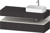 DURAVIT Qatego Konsolenwaschtischunterbau 1400 mm Weiß Matt Eiche Schwarz Matt wandhängend