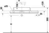DURAVIT Qatego Aufsatzbecken mit Konsole 1000 mm Weiß Hochglanz HygieneGlaze