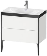 Duravit XViu Möbelwaschtischset 800x480mm mit Unterbau, 2 Auszügen & Viu Waschtisch – Nussbaum Mitte