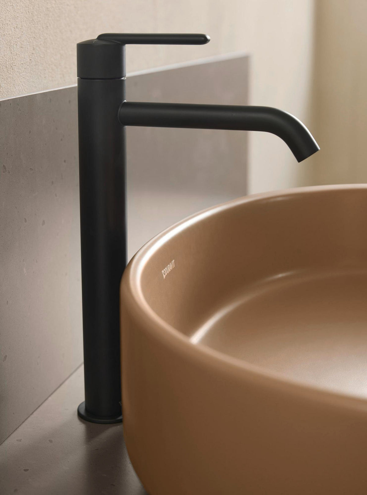 DURAVIT Balcoon Konsole 1400x370x550 mm mit Ausschnitt links, Lava Struktur