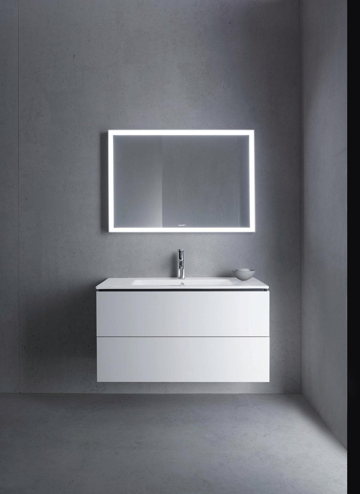 Duravit L-Cube Waschtischunterbau 1020 mm taupe matt – wandhängend, 2 Schubkästen, Tip-On