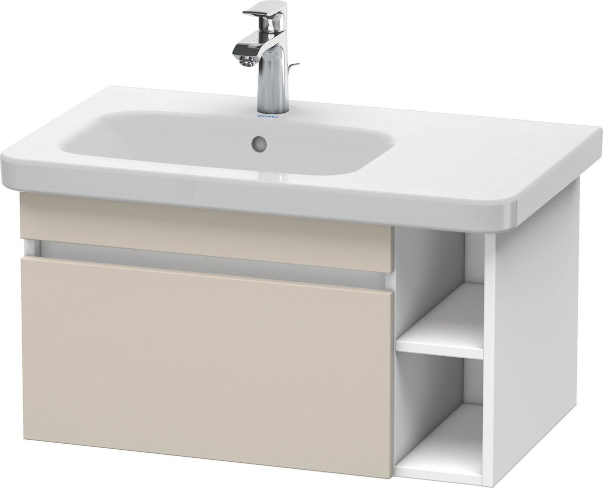 DURAVIT DuraStyle Waschtischunterbau 730 mm betongrau matt – wandhängend mit 1 Auszug & 2 offenen Fächern