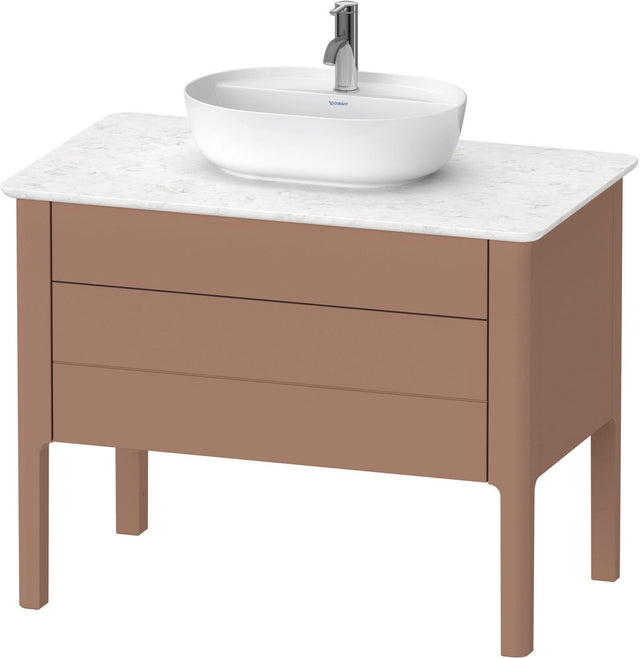 DURAVIT Luv Waschtischunterbau bodenstehend 938 mm Mandel Seidenmatt mit Tip-On Technik