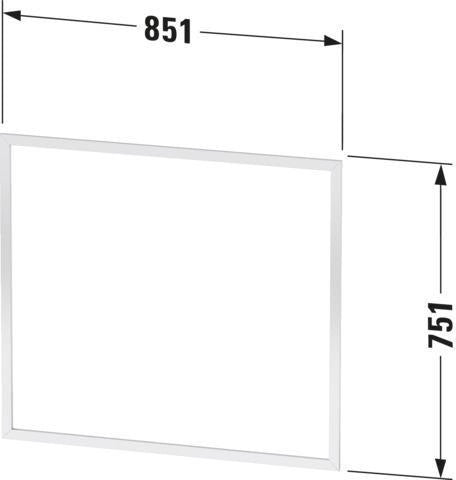 DURAVIT L-Cube Einbaurahmen 700x10x751mm Weiß – Aufsatz, zerlegt