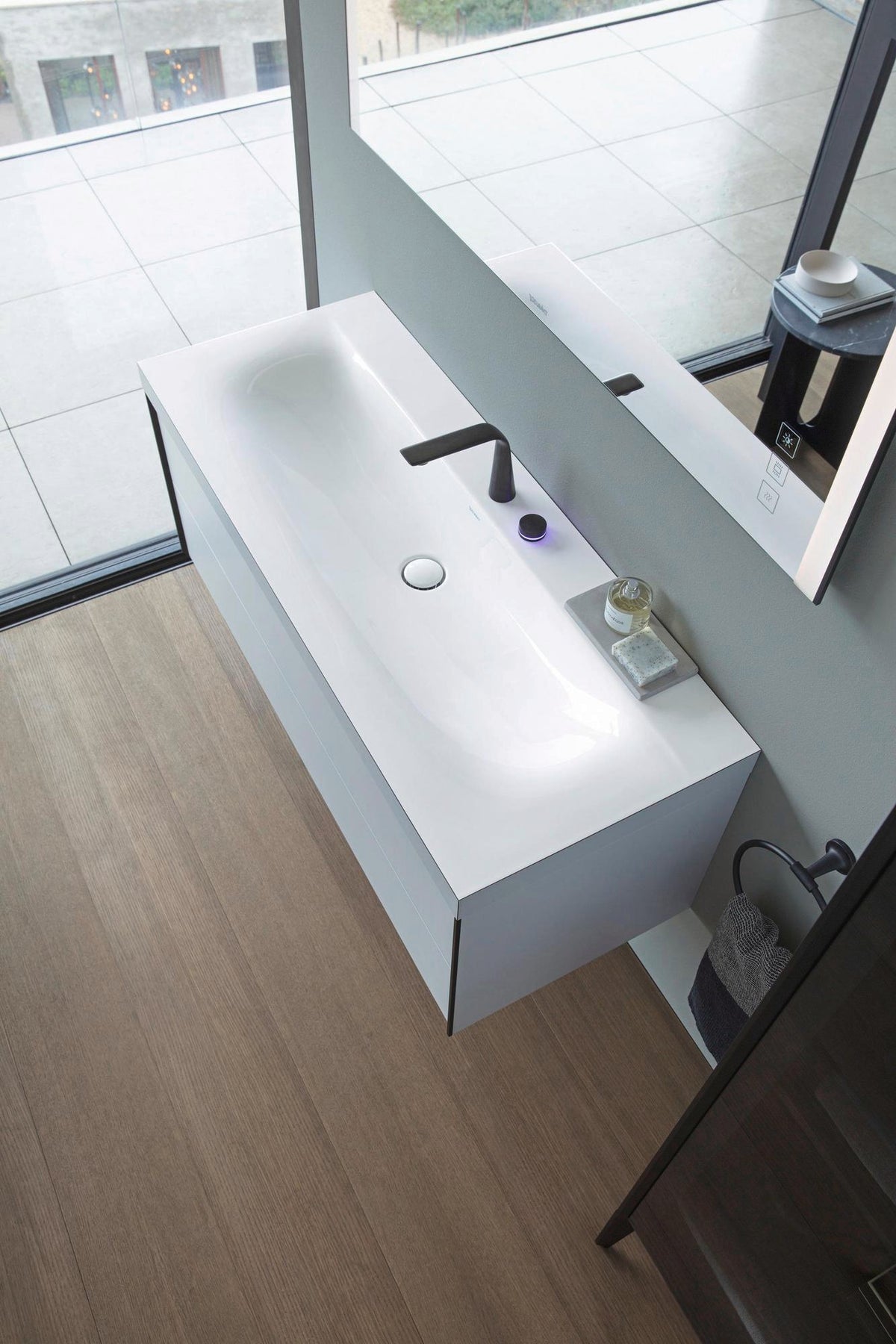 DURAVIT Starck T Handtuchring Chrom 210 mm – Schwenkbar, Verdeckte Befestigung, Rostfreier Stahl