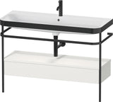 Duravit Happy D.2 c-bonded Waschtischset 1175 mm mit Metallkonsole & Schubkasten in Taupe