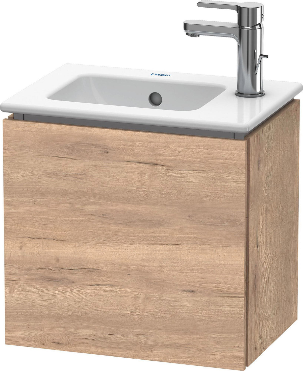 Duravit L-Cube Waschtischunterbau wandhängend 420 mm Eiche mit Tür und Dämpfung