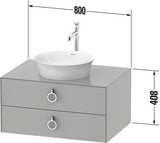 DURAVIT White Tulip Waschtischunterbau 800 mm, 2 Schubkästen, LED, Philippe Starck, weiß seidenmatt