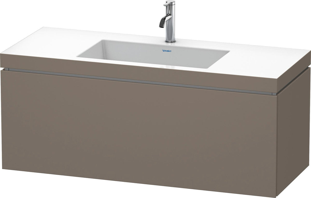 DURAVIT L-Cube c-bonded Waschtischset 1200 mm Flannel Grey Hochglanz mit Vero Air Waschtisch