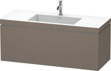 DURAVIT L-Cube c-bonded Waschtischset 1200 mm Flannel Grey Hochglanz mit Vero Air Waschtisch