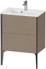 Duravit XViu Waschtischunterbau bodenstehend 610 mm, 2 Auszüge, champagner matt/weiß matt