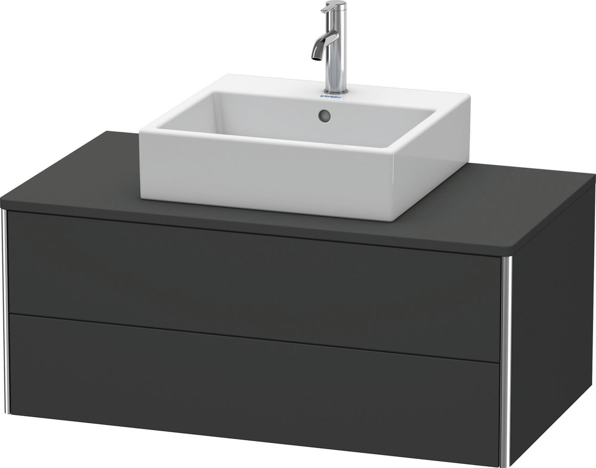 DURAVIT XSquare Konsolenwaschtischunterbau 1000 mm wandhängend Graphit Supermatt mit 2 Schubkästen