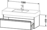 DURAVIT Ketho Waschtischunterbau wandhängend 1200 mm Eiche Terra mit 1 Auszug