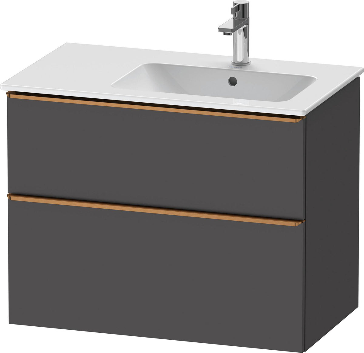 DURAVIT D-Neo Waschtischunterbau 810 mm Weiß Matt mit Bronze Griff und Soft-Close