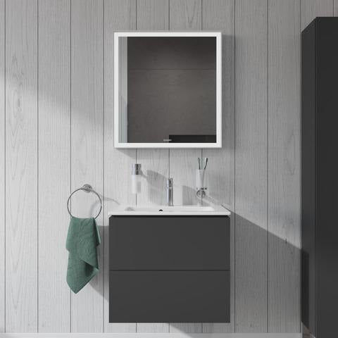 Duravit L-Cube Waschtischunterbau 620 mm Weiß Matt mit 2 Schubkästen und Tip-On Technik